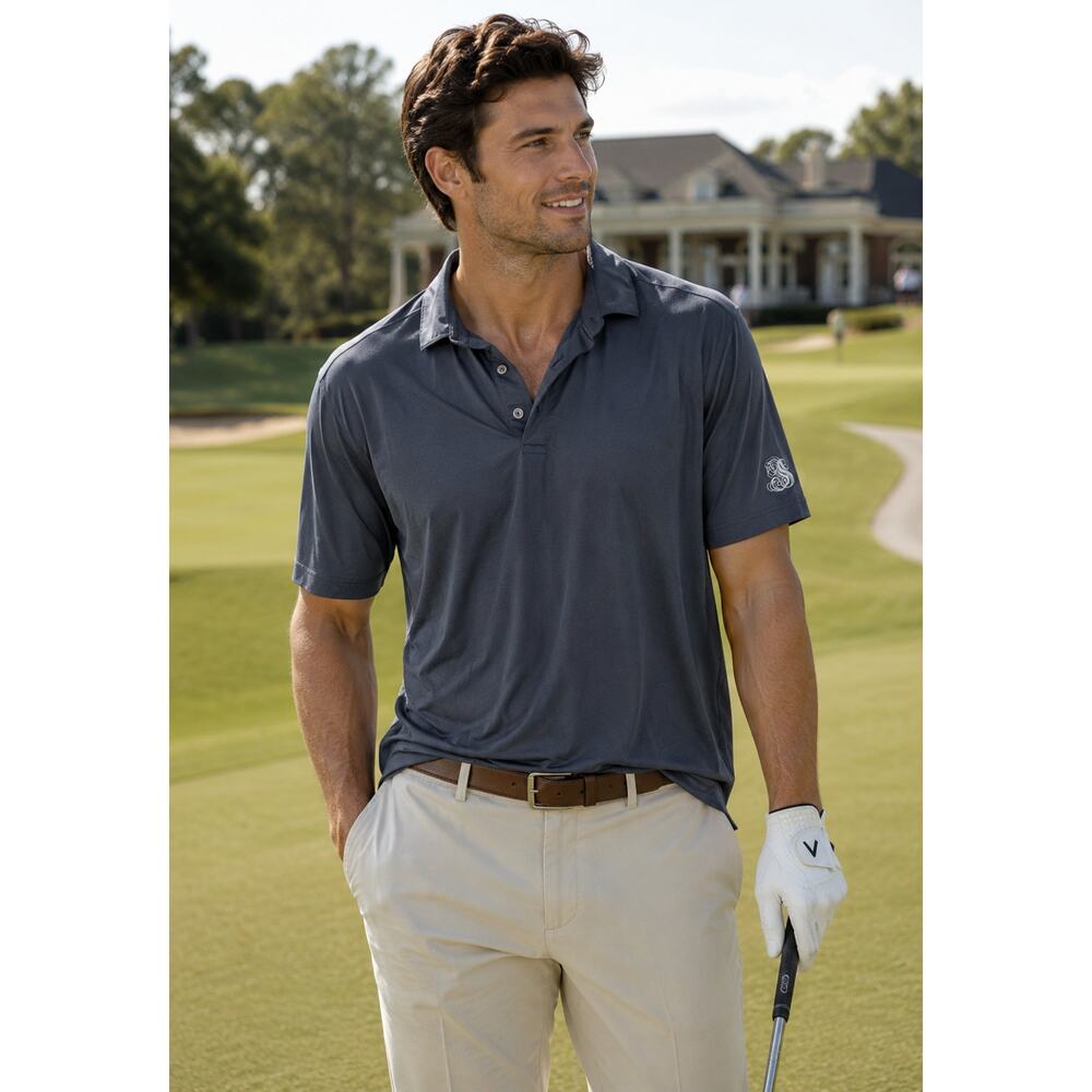 Callaway Opti-Dri Golf Polo Shirt Mens Large Blue Performance Stretch